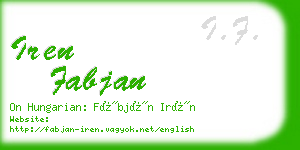 iren fabjan business card